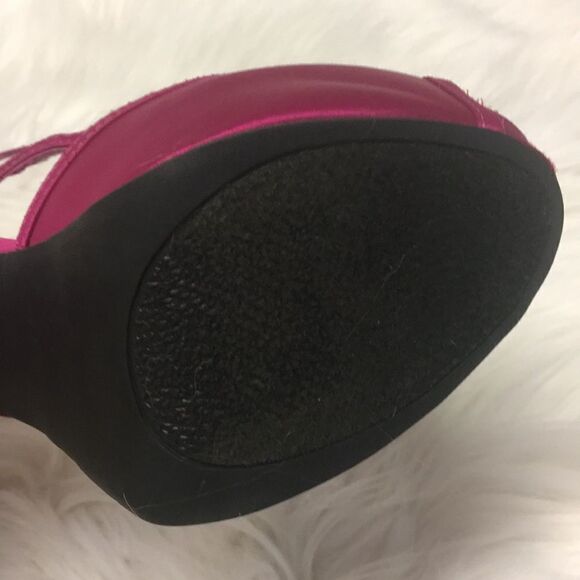 Hot Pink Sole Obsession Satin Evening Shoe - Picture 8 of 8